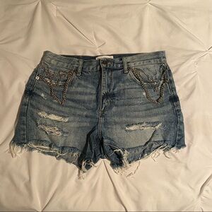 Pistola Chain Detail Denim Shorts
